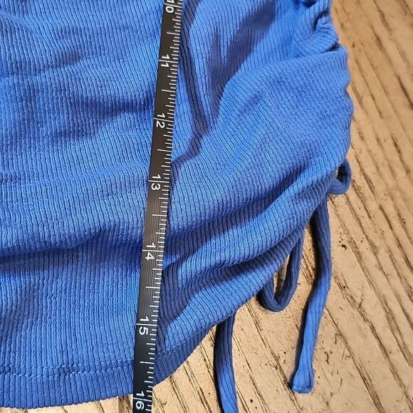 Princess Polly xx Royal Blie Ribbed Crop Top Size 6 - Picture 4 of 6